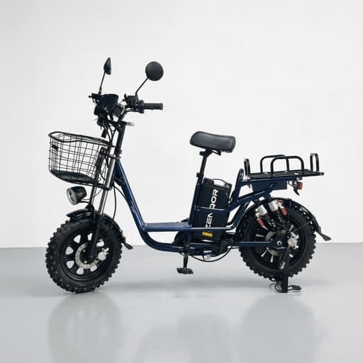ZEN-QOR E-820 -BK - DELIVERY E-BIKE 500W Brushless integrated iron wheel, 48V Lithium Battery (Black)